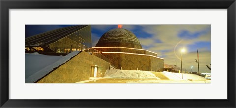 Framed Museum lit up at dusk, Adler Planetarium, Chicago, Illinois, USA Print