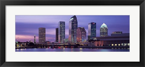 Framed USA, Florida, Tampa, View of an urban skyline at night Print