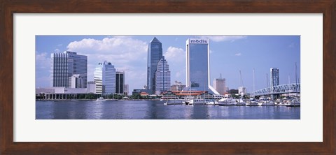 Framed Skyscrapers at the waterfront, Main Street Bridge, St. John&#39;s River, Jacksonville, Florida, USA Print