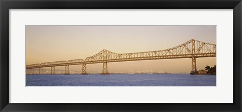 Framed Low angle view of a bridge, Bay Bridge, California, USA Print