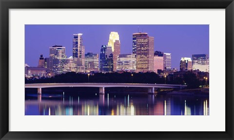 Framed Minneapolis at Night Print