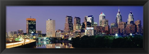 Framed City Lights of Philadelphia Print