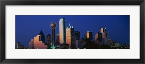 Framed Night, Cityscape, Dallas, Texas Print