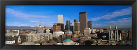 Framed Skyline View of Denver Colorado in the Day Print