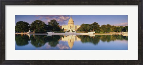 Framed US Capitol Reflecting, Washington DC Print