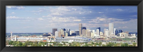 Framed USA, Colorado, Denver, Invesco Stadium, High angle view of the city Print