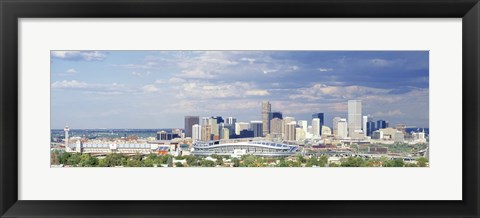 Framed USA, Colorado, Denver, Invesco Stadium, High angle view of the city Print