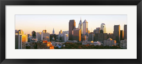 Framed Philadelphia in the Sun, Panoramic View Print