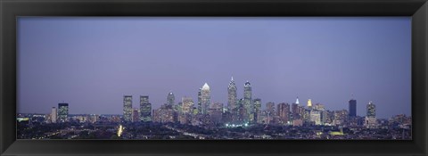 Framed Philadelphia Skyline from a Distance Print