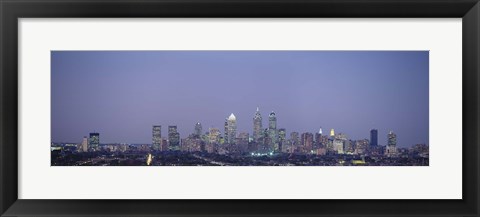 Framed Philadelphia Skyline from a Distance Print