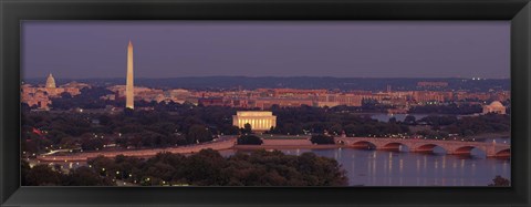 Framed USA, Washington DC, aerial, night Print