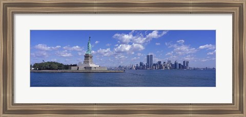 Framed Statue of Liberty and Twin Towers Print