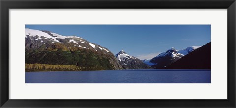 Framed Mountains at the seaside, Chugach National Forest, near Anchorage, Alaska, USA Print