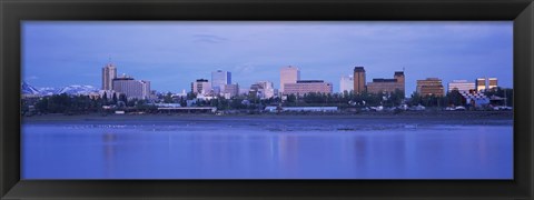 Framed Buildings at the waterfront, Anchorage, Alaska, USA Print