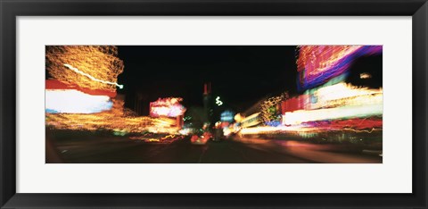 Framed Strip At Night, Las Vegas, Nevada, USA Print