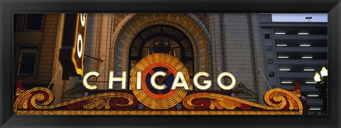 Framed Close-up of the entrance of a stage theater, Chicago Theater, Chicago, Illinois, USA Print