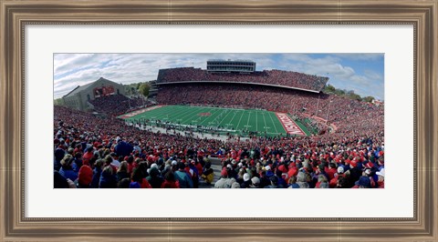 Framed University Of Wisconsin Football Game, Camp Randall Stadium, Madison, Wisconsin, USA Print