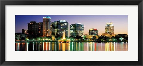 Framed Skyline At Dusk, Orlando, Florida, USA Print