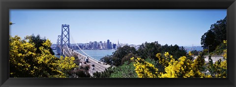 Framed Bay Bridge In San Francisco, San Francisco, California, USA Print