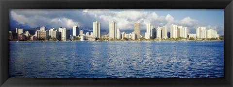 Framed Buildings at the waterfront, Honolulu Print