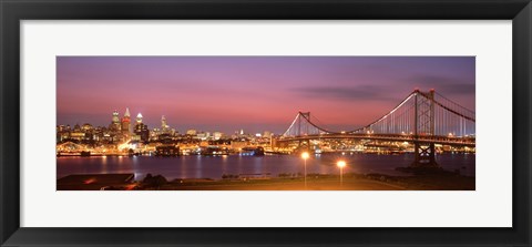 Framed Philadelphia at Night Print