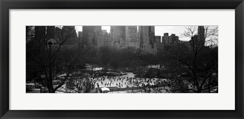 Framed Wollman Rink Ice Skating, Central Park, NYC, New York City, New York State, USA Print