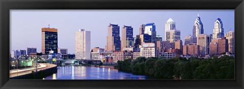 Framed Skyline View of Downtown Philadelphia Print