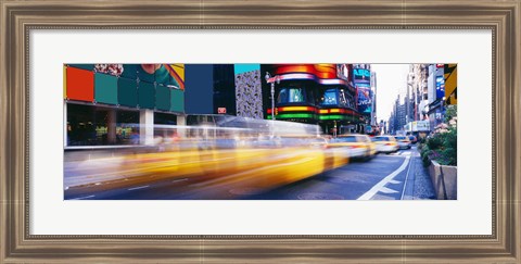 Framed Yellow Cabs in Times Square, NYC Print