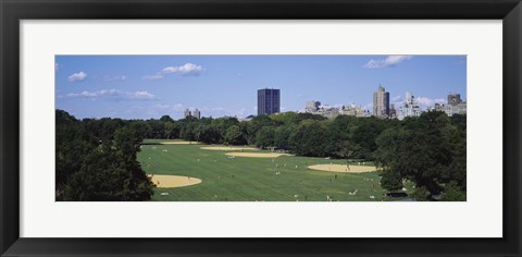 Framed High angle view of the Great Lawn, Central Park, Manhattan, New York City, New York State, USA Print