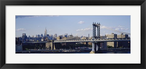 Framed Bridge over a river, Manhattan Bridge, Manhattan, New York City Print