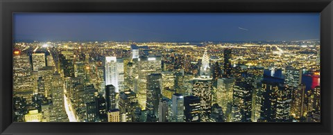 Framed Buildings Lit Up At Dusk, Manhattan, NYC, New York City Print