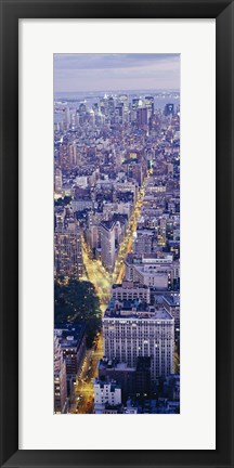 Framed Aerial View of Traffic Through Manhattan (vertical) Print