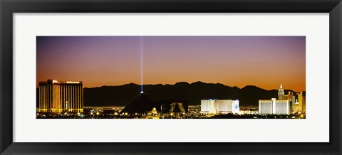 Framed Mandalay Bay and Luxor at night, Las Vegas, Nevada Print