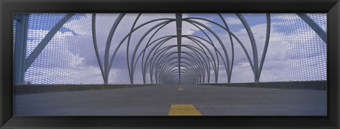 Framed Chain-link fence covering a bridge, Snake Bridge, Tucson, Arizona, USA Print