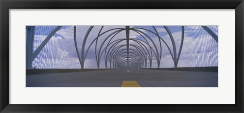 Framed Chain-link fence covering a bridge, Snake Bridge, Tucson, Arizona, USA Print