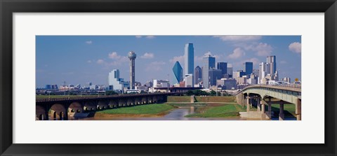 Framed Office Buildings In A City, Dallas, Texas, USA Print