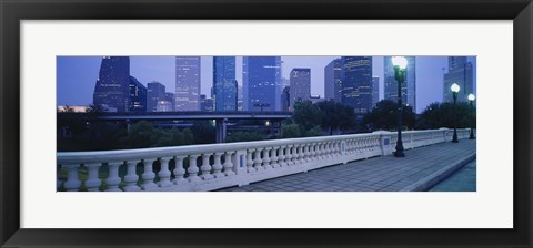 Framed Houston at dusk, Texas Print