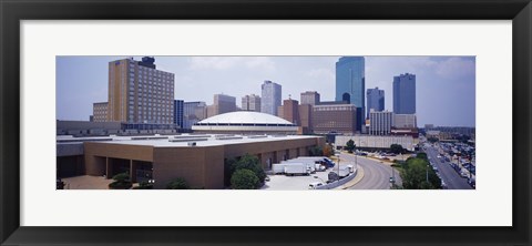 Framed High Angle View Of Office Buildings In A City, Dallas, Texas, USA Print