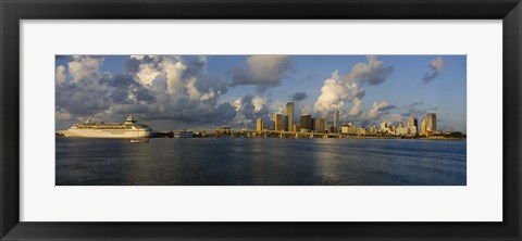 Framed Cruise ship docked at a harbor, Miami, Florida, USA Print