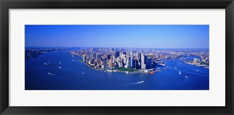 Framed Aerial Lower Manhattan New York City NY Print