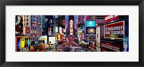 Framed High angle view of traffic on a road, Times Square, Manhattan, New York City, New York State, USA Print