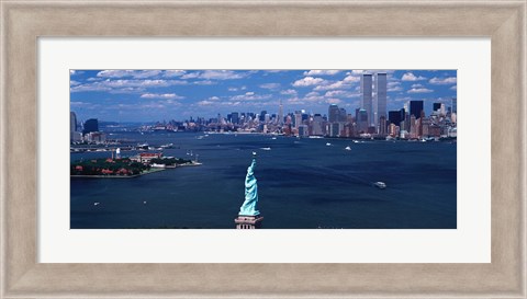 Framed Statue of Liberty with New York City Skyline Print