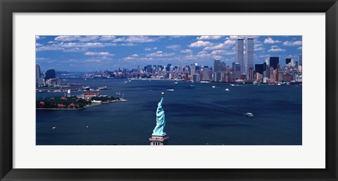 Framed Statue of Liberty with New York City Skyline Print