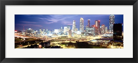 Framed Buildings lit up at dusk, Atlanta, Georgia, USA Print