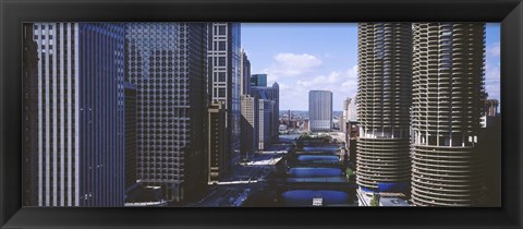 Framed USA, Illinois, Chicago, Chicago River Print