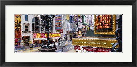 Framed Road running through a market, 42nd Street, Manhattan, New York City, New York State, USA Print