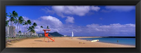 Framed Ala Moana Beach Honolulu HI Print