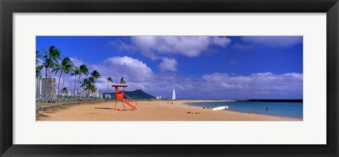 Framed Ala Moana Beach Honolulu HI Print