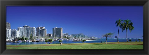 Framed Honolulu, Hawaii Waterfront Print