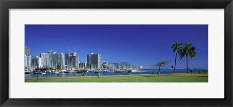 Framed Honolulu, Hawaii Waterfront Print